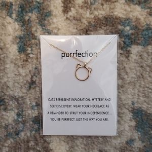Purrfection gold cat necklace